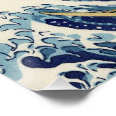 Poster Grande vague au large de Kanagawa et Mont Fuji Mer (Coin)