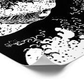 Poster Grande vague au large de Kanagawa Noir et blanc (Coin)