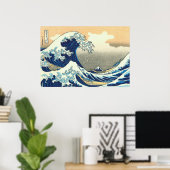 Poster Grande vague de Hokusai (Bureau à domicile)