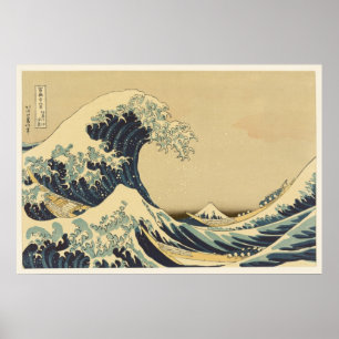 Poster Grande vague de Hokusai outre de Kanagawa