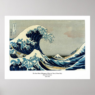 Poster Grande vague de Katsushika Hokusai outre de