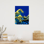Poster Grande vague Hokusai dans l'accent de style pop ar (Cuisine)