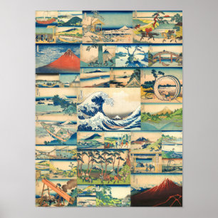 Poster Grande vague Hokusai Mont Fuji Imprimantes japonai