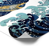 Poster Grande vague restaurée au large de Kanagawa par Ho (Coin)