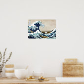Poster Grande vague restaurée au large de Kanagawa par Ho (Cuisine)