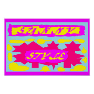 Poster Grandes couleurs chaudes rose ciel bleu citron