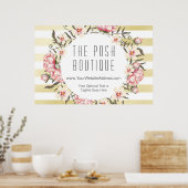 Poster Grandes dorées modernes et couronne Rose rose (Cuisine)