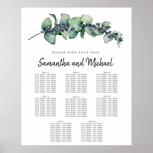 Poster Grandes Eucalyptus Botanique 8 tables (Devant)