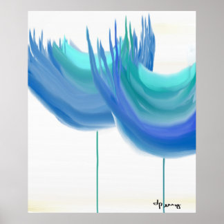 POSTER "GRANDES FLEURS BLEUES"