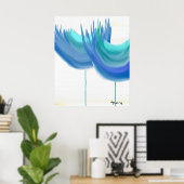 POSTER "GRANDES FLEURS BLEUES" (Bureau à domicile)