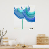 POSTER "GRANDES FLEURS BLEUES" (Cuisine)