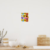 Poster Grandes fleurs colorées botaniques (Cuisine)