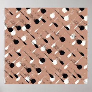 Poster Grandes géométriques Brown Motif sans fil