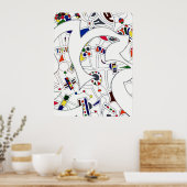 Poster Grandes lignes d'encre Abstraites (Cuisine)