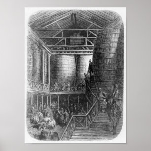 Poster Grandes tonneaux dans une brasserie