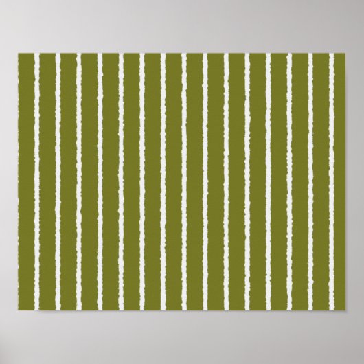 Poster Grandes vertes et blanches d'olive avec lignes iné (Devant)