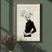 Poster Grandeur in Bloom : Mode monochrome sculpturale