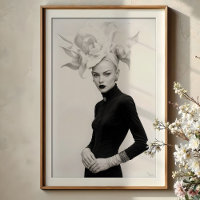 Grandeur in Bloom : Mode monochrome sculpturale