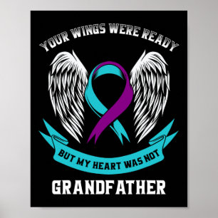 Poster Grandfae turquoise Et Violette Sensibilisation Au 