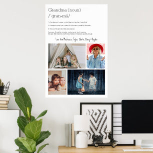 Poster Grandma Définition Personnalisée 4 photo collage