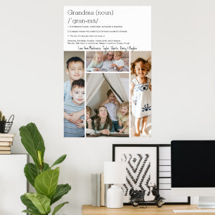 Poster Grandma Définition Personnalisée 4 photo collage