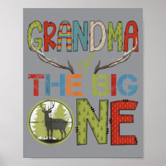 Poster Grandma Of The Big One 1st Birthday Boy Deer