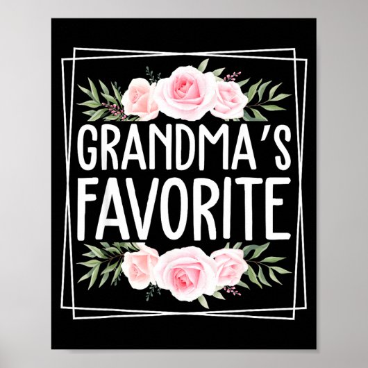 Poster Grandma's Favorite Grandparent Granhild Humor Flor (Devant)