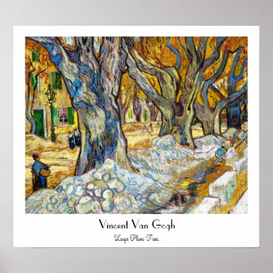 Poster Grands arbres plats par Vincent van Gogh