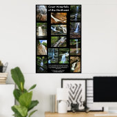 Poster Grands chutes d'eau de l'affiche du nord-est (Bureau à domicile)