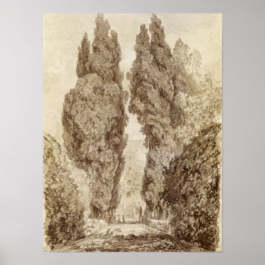 Poster Grands Cyprès à la Villa d'Este (Devant)