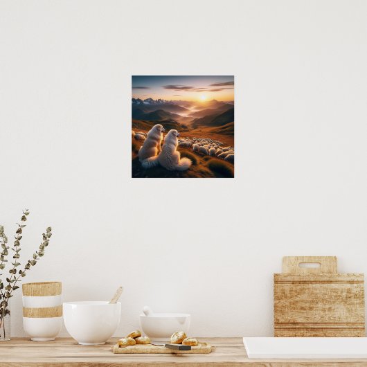 Poster Grands Pyrénées Début de la journée (Cuisine)