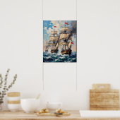 Poster Grands voiliers sur une mer déchaînée (Cuisine)