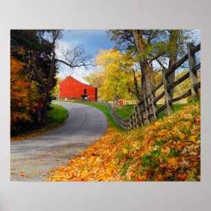 Poster Grange dans l'automne