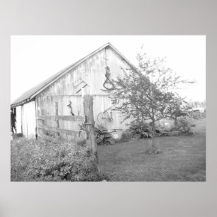 Poster Grange dans le pays / Photographie noir et blanc