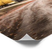 Poster grange de pays noir et blanc automne paysage impri (Coin)