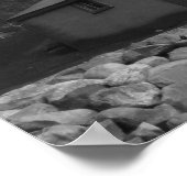 Poster Grange noire et blanche (Coin)