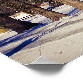 Poster Grange rouge dans la neige (Coin)