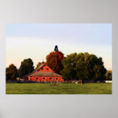 Poster Grange rouge Kansas en automne, 12x8 pouces (Devant)