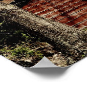 Poster Grange rouge rurale (Coin)