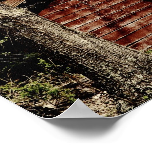 Poster Grange rouge rurale (Coin)