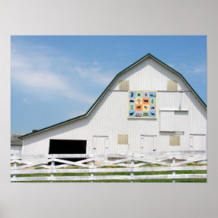 Poster Grange rurale d'animal de l'Iowa