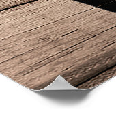 Poster Grange Rustique Bois Brun Toit Noir Art Paysan (Coin)