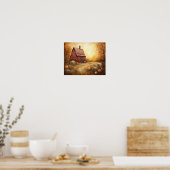 Poster Grange rustique d'automne (Cuisine)