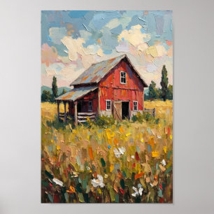 Poster Grange Rustique Vintage Art de Campagne