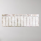 Poster Granit rose Perpetual Calendrier d'anniversaire (Devant)