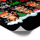 Poster Granny aime ses mignons rennes Xmas Group Père Noë (Coin)