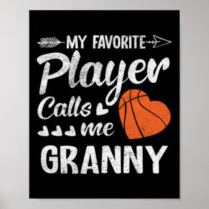 Poster Granny Bysketbyll Mon Joueur Favori M'Appelle Gran