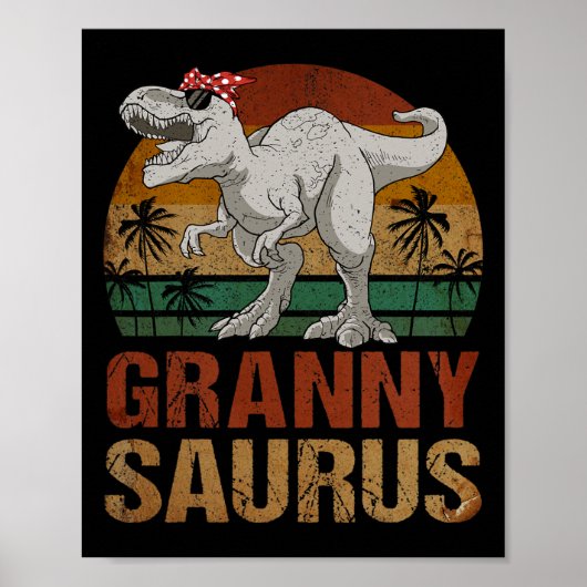Poster Grannysaurus T Rex Dinosaur Granny Saurus Retro Mo (Devant)
