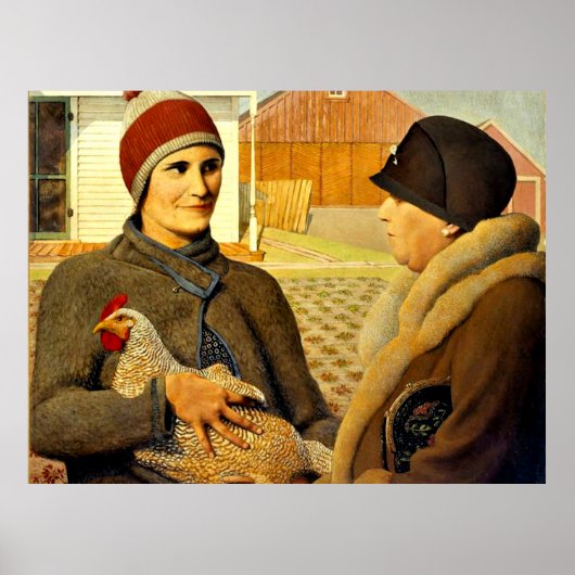 Poster Grant Wood - Appraisement, peinture fine art, (Devant)