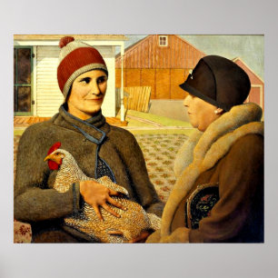 Poster Grant Wood - Appraisement, peinture fine art